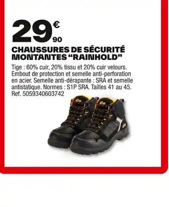 Brico Dépôt Chaussures de sécurité montantes rainhold offre