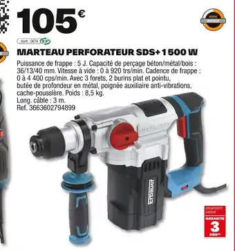 Brico Dépôt Marteau perforateur sds+ 1500 w offre