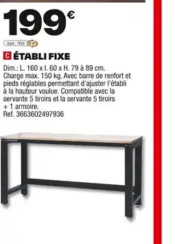 Brico Dépôt Établi fixe offre