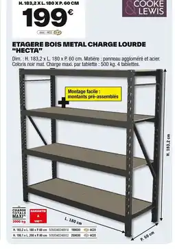 Brico Dépôt Etagere bois metal charge lourde hecta offre