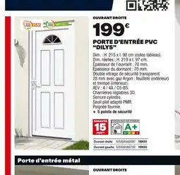 Brico Dépôt Porte d'entrée pvc dilys offre