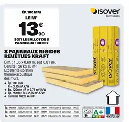 Brico Dépôt ISOVER 8 panneaux rigides revêtues kraft offre