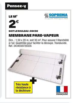 Brico Dépôt SOPREMA Membrane pare-vapeur offre