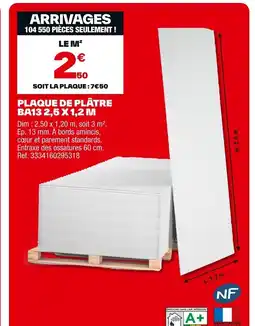 Brico Dépôt Plaque de plâtre offre