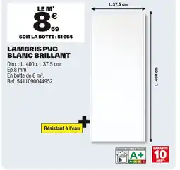 Brico Dépôt Lambris pvc blanc brillant offre