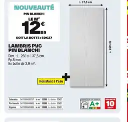 Brico Dépôt Lambris pvc pin blanchi offre
