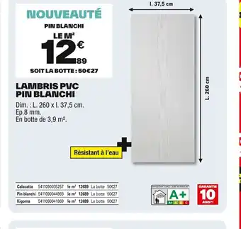 Brico Dépôt Lambris pvc pin blanchi offre