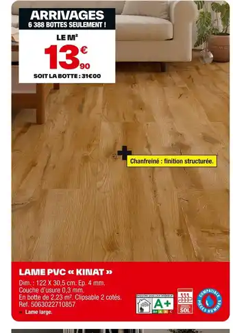 Brico Dépôt Lame pvc kinat offre