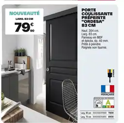 Brico Dépôt Porte coulissante prépeinte ordesa offre
