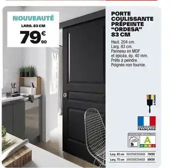 Brico Dépôt Porte coulissante prépeinte ordesa offre