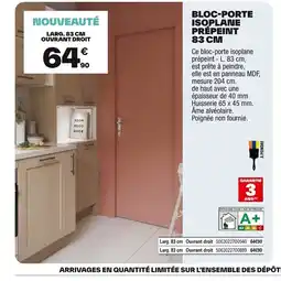 Brico Dépôt Bloc-porte isoplane prépeint offre