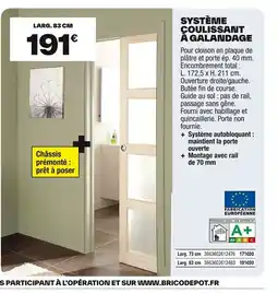 Brico Dépôt Système coulissant a galandage offre