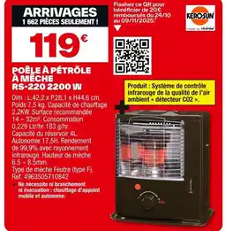 Brico Dépôt Poêle à pétrôle à mêche offre