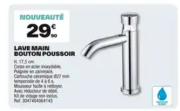 Brico Dépôt Lave main bouton poussoir offre