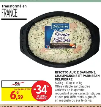 Intermarché Hyper DELPIERRE Risotto aux 2 saumons, champignons et parmesan offre