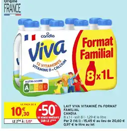 Intermarché Hyper CANDIA Lait viva vitaminé 1% format familial offre