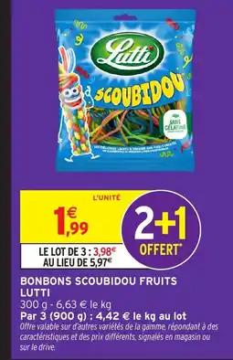 Intermarché Hyper LUTTI Bonbons scoubidou fruits offre
