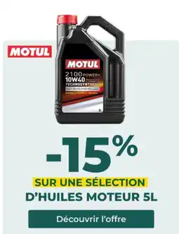 Feu Vert MOTUL Sur une sélection d'huiles moteur offre