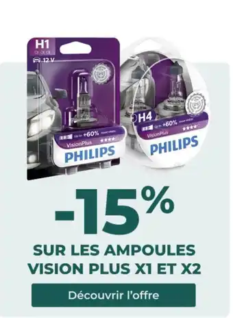 Feu Vert PHILIPS Sur les ampoules vision plus x1 et x2 offre