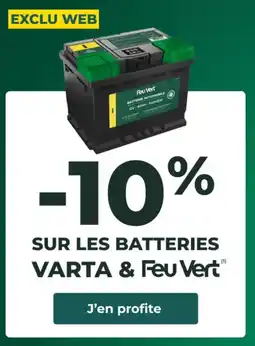 Feu Vert Sur les batteries varta & feu vert offre