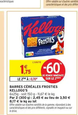 Intermarché Hyper KELLOGG'S Barres céréales frosties offre