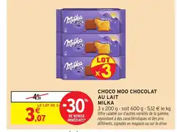Intermarché Hyper MILKA Choco moo chocolat au lait offre