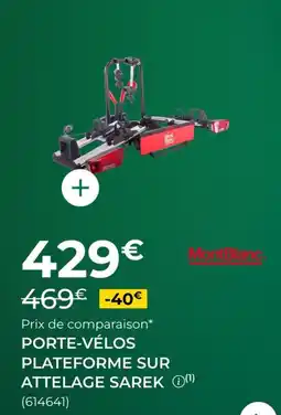 Feu Vert Porte-vélos plateforme sur attelage sarek offre