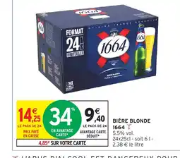 Intermarché Hyper 1664 Bière blonde offre