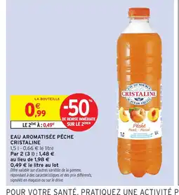 Intermarché Hyper CRISTALINE Eau aromatisée pêche offre