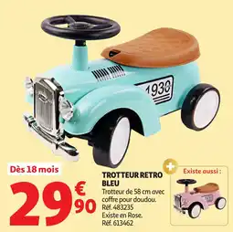 Auchan Trotteur retro bleu offre