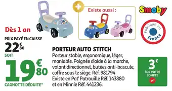Auchan Porteur auto stitch offre