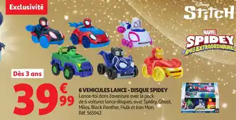 Auchan 6 vehicules lance disque spidey offre