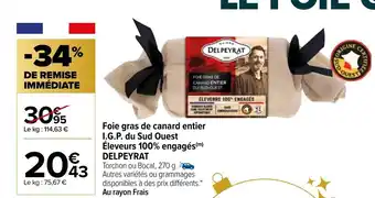 Carrefour Foie Gras de Canard Entier offre
