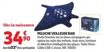 Auchan Peluche veilleuse raie offre