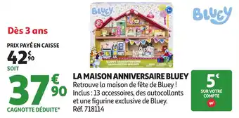 Auchan La maison anniversaire bluey offre
