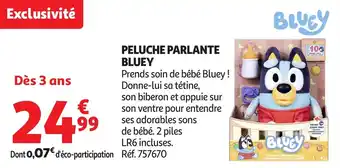 Auchan Peluche parlante bluey offre