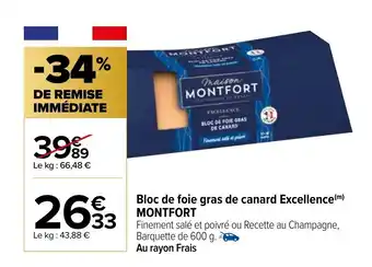 Carrefour Bloc de Foie Gras de Canard Excellence offre