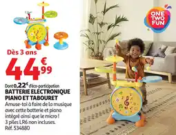 Auchan Batterie electronique piano et tabouret offre