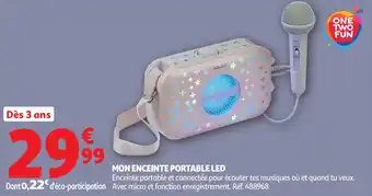 Auchan Mon enceinte portable led offre
