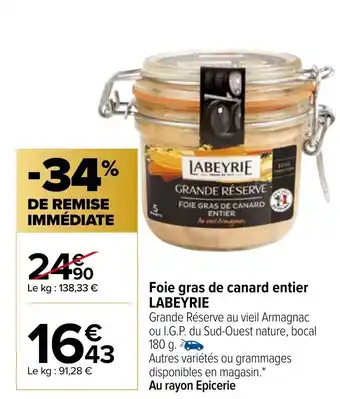 Carrefour Foie Gras de Canard Entier offre