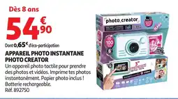 Auchan Appareil photo instantane photo creator offre