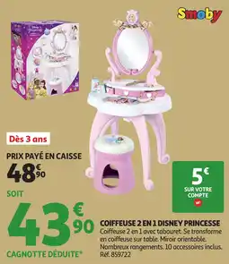 Auchan Coiffeuse 2 en 1 disney princesse offre