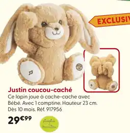 La Grande Récré Justin coucou-caché offre