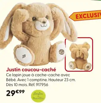 La Grande Récré Justin coucou-caché offre