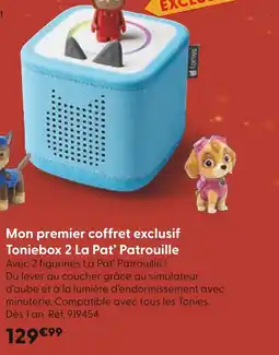 La Grande Récré LA PAT' PATROUILLE Mon premier coffret exclusif Toniebox 2 offre