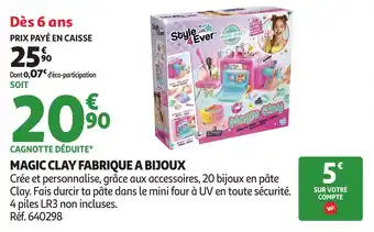 Auchan Magic clay fabrique a bijoux offre