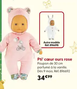 La Grande Récré Pti' cœur ours rose offre