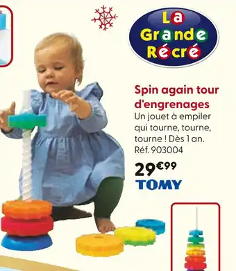 La Grande Récré TOMY Spin again tour d'engrenages offre