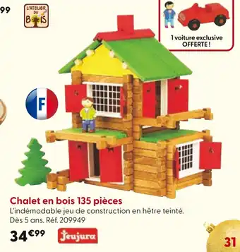 La Grande Récré JEUJURA Chalet en bois 135 pièces offre