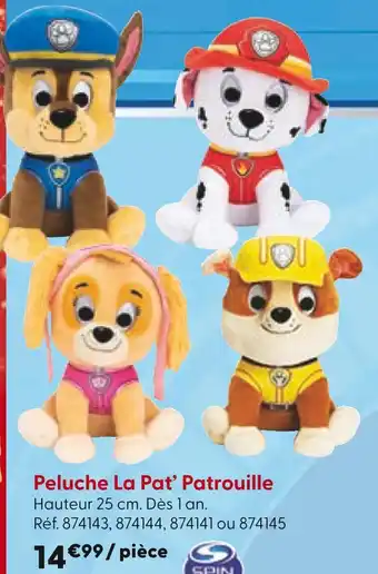 La Grande Récré Peluche la pat' patrouille offre